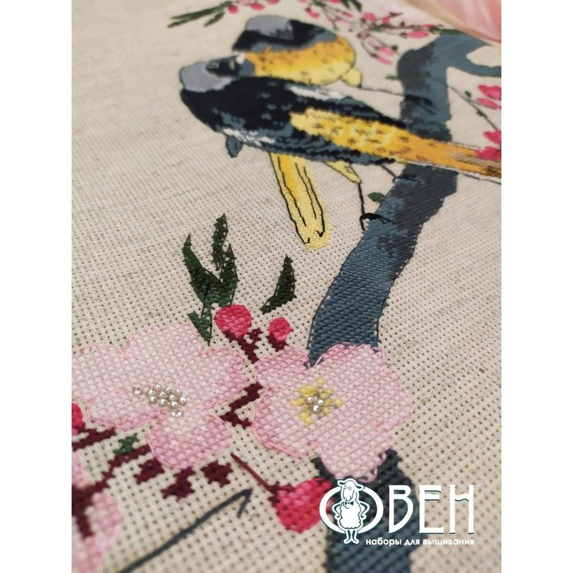 Oven Redstarts On A Cherry Branch Cross Stitch Kit
